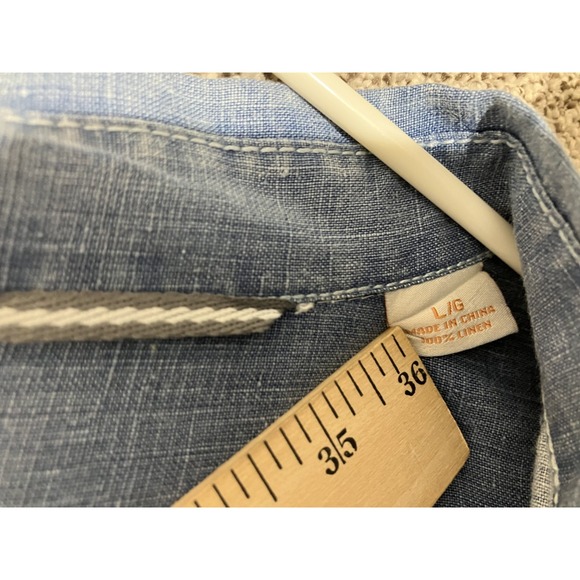 Tommy Bahama Shirt Size Large 100% Linen Button Pocket Relax Island Beach - Picture 5 of 11